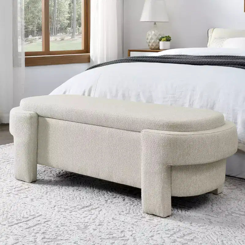 Panca in ciniglia con ampio spazio contenitivo per soggiorno, ingresso, camera da letto, corridoio, appartamento, salotto, pouf imbottito