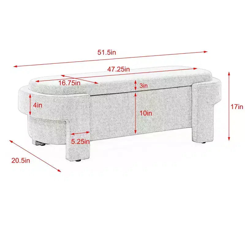 Panca in ciniglia con ampio spazio contenitivo per soggiorno, ingresso, camera da letto, corridoio, appartamento, salotto, pouf imbottito