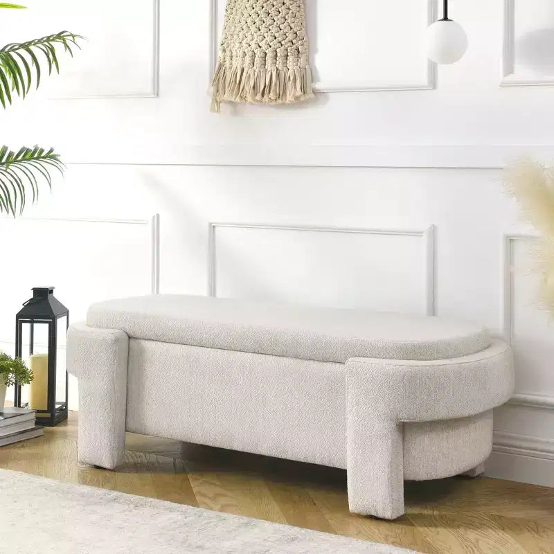 Panca in ciniglia con ampio spazio contenitivo per soggiorno, ingresso, camera da letto, corridoio, appartamento, salotto, pouf imbottito