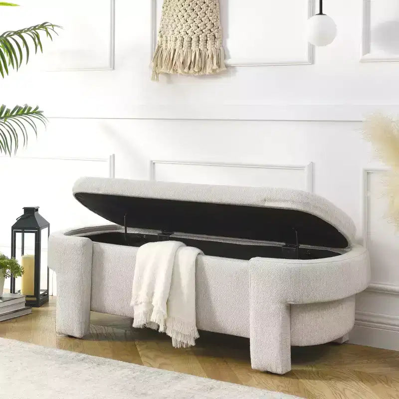 Panca in ciniglia con ampio spazio contenitivo per soggiorno, ingresso, camera da letto, corridoio, appartamento, salotto, pouf imbottito