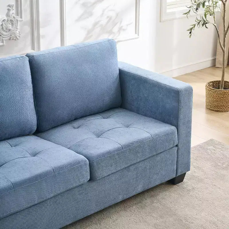 Divano a 3 posti oversize da 89 pollici, divano imbottito in tessuto ciniglia con braccioli larghi, poggiatesta rimovibile e tasche laterali per riporre oggetti per la casa e l'ufficio