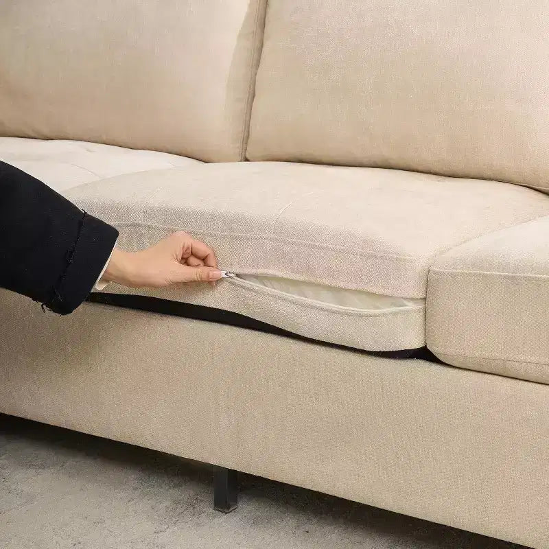 Divano a 3 posti oversize da 89 pollici, divano imbottito in tessuto ciniglia con braccioli larghi, poggiatesta rimovibile e tasche laterali per riporre oggetti per la casa e l'ufficio
