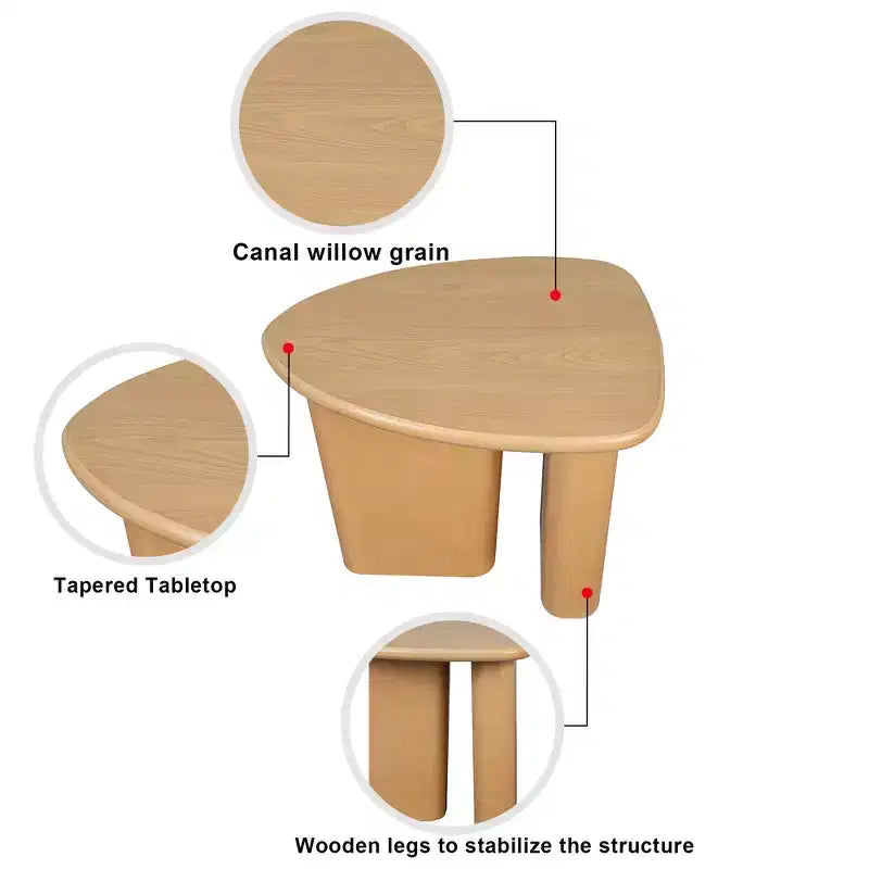 Tavolino finale in legno, tavolino piccolo con piano affusolato, semplice tavolino da caffè per soggiorno, camera da letto, divano, tavolino d'accento per la casa