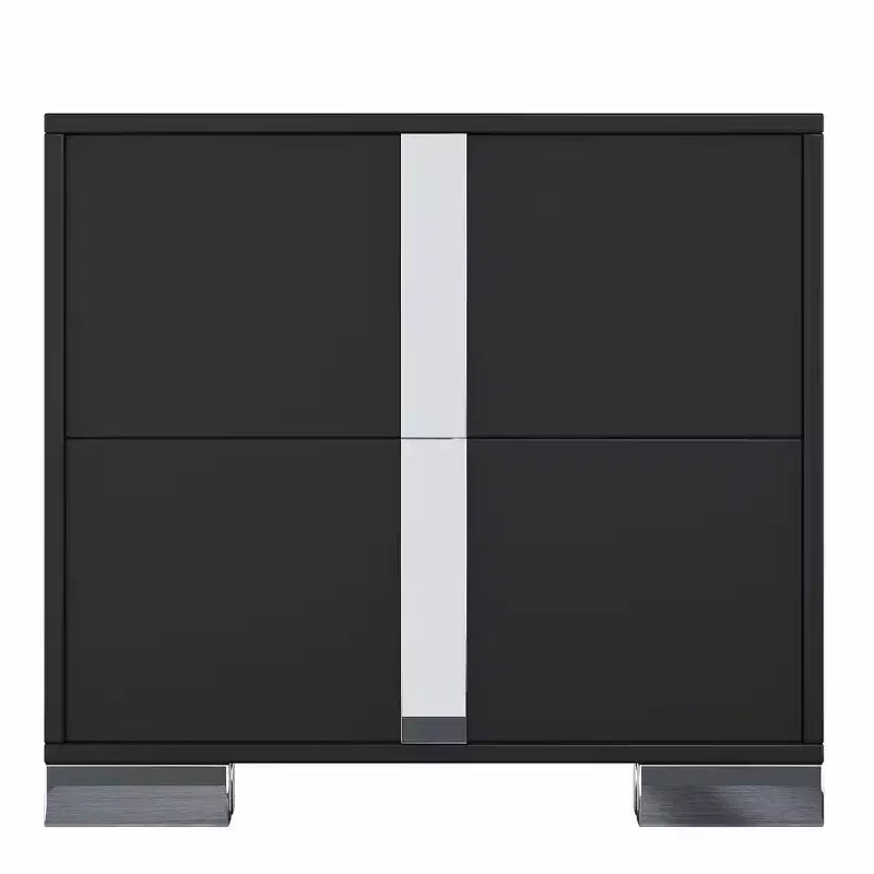 Comodino elegante Whisen, tavolino da notte a specchio con 2 cassetti, base in metallo