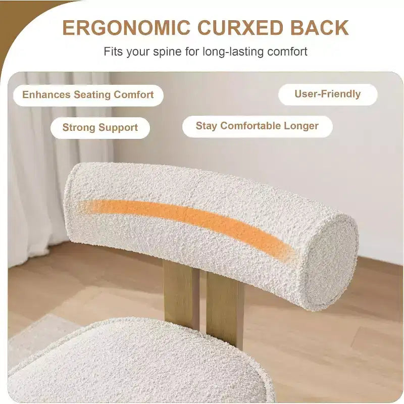 Sedie da pranzo imbottite, sedie moderne con schienale curvo ergonomico, sedie da cucina con gambe in legno per sala da pranzo, soggiorno