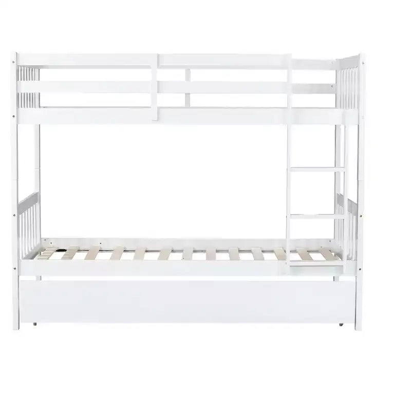 Luxystar Letto a Castello Moderno in Legno con Letto Estraibile, Convertibile in 2 Letti Singoli