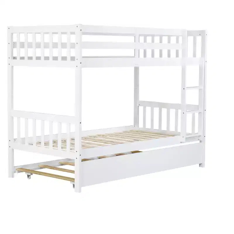 Luxystar Letto a Castello Moderno in Legno con Letto Estraibile, Convertibile in 2 Letti Singoli