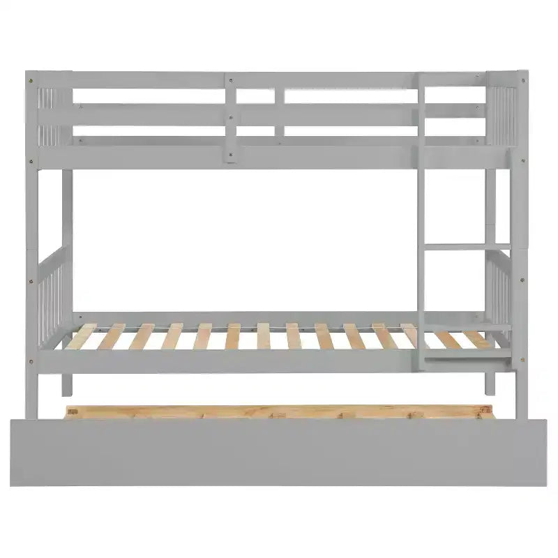 Luxystar Letto a Castello Moderno in Legno con Letto Estraibile, Convertibile in 2 Letti Singoli