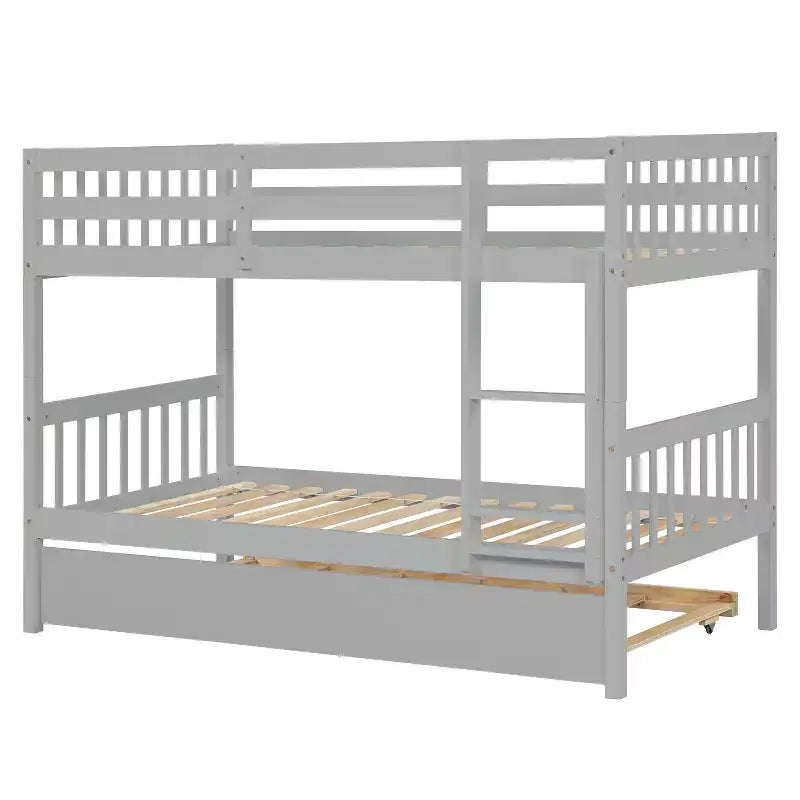 Luxystar Letto a Castello Moderno in Legno con Letto Estraibile, Convertibile in 2 Letti Singoli