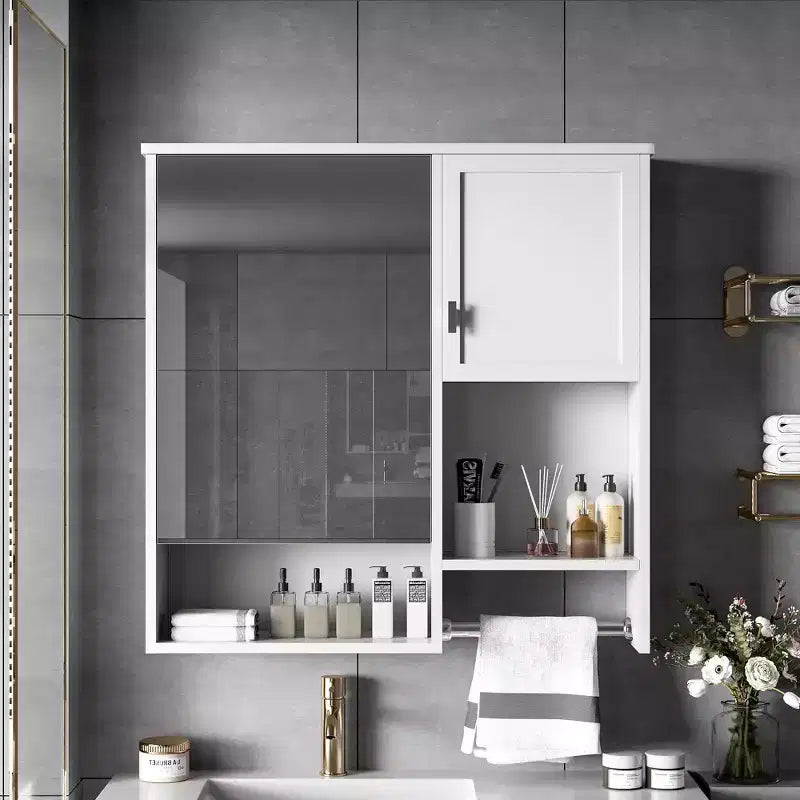 CASAINC Armadietto a Specchio per Bagno con Montaggio a Parete 29'' x 28'' con Barra Portasciugamani