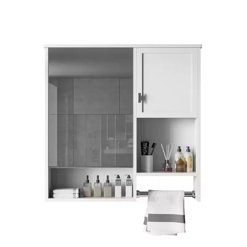 CASAINC Armadietto a Specchio per Bagno con Montaggio a Parete 29'' x 28'' con Barra Portasciugamani