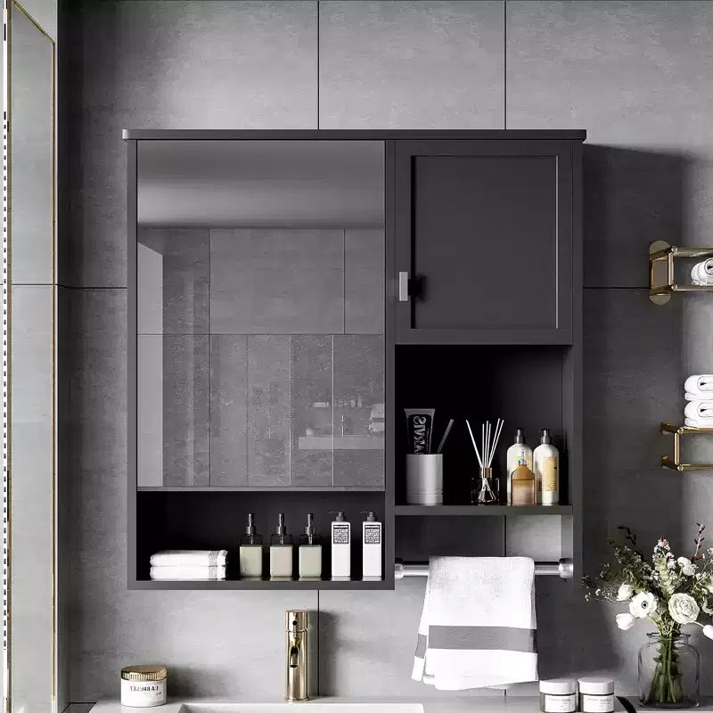 CASAINC Armadietto a Specchio per Bagno con Montaggio a Parete 29'' x 28'' con Barra Portasciugamani