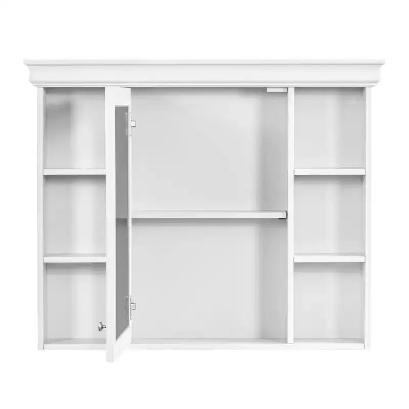 CASAINC 35 x 28 Wall Mounted Medicine Cabinet with Mirror Door and 6 Open Shelves, Modern Bathroom Cabinet