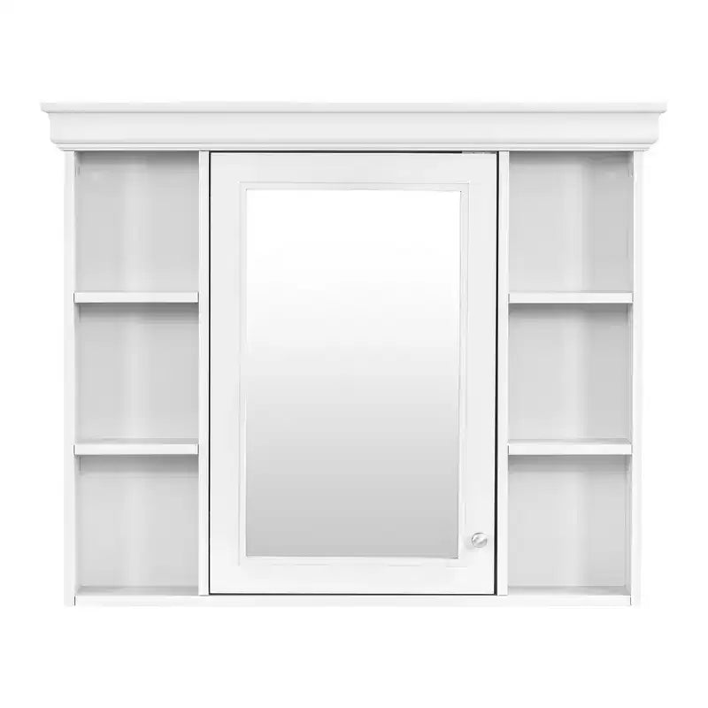 CASAINC 35 x 28 Wall Mounted Medicine Cabinet with Mirror Door and 6 Open Shelves, Modern Bathroom Cabinet