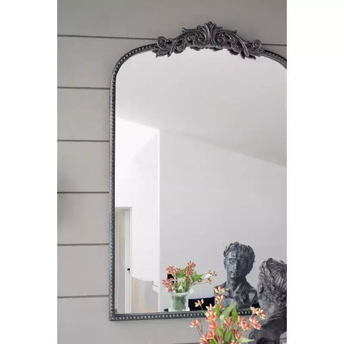 Specchio da parete rettangolare 24 x 36 pollici con cornice ispirata al barocco