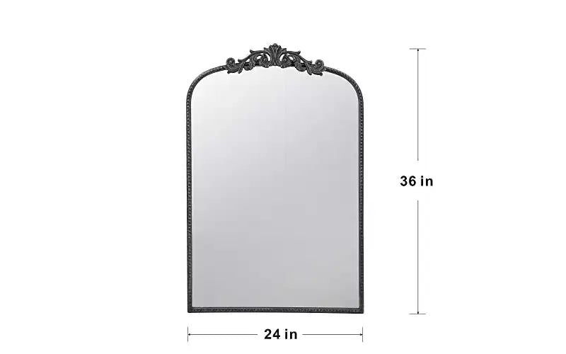 24 x 36 Inch Rectangular Wall Mirror with Baroque Inspired Frame