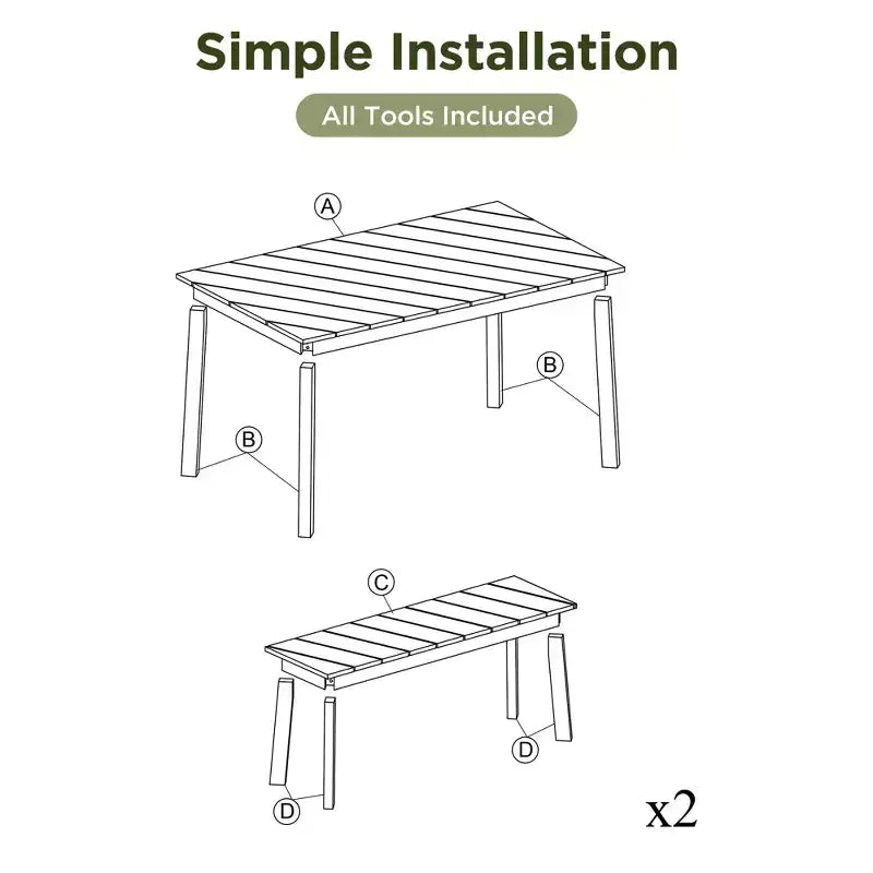GDFStudio Lucas Set da Pranzo Moderno da Esterno 3 Pezzi in Legno di Acacia con Tavolo e Due Panche