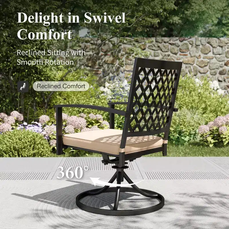 Captiva Designs Set da pranzo da 8 pezzi per esterni con tavolo rettangolare in acciaio, sedie in acciaio nero e ombrellone a palo centrale