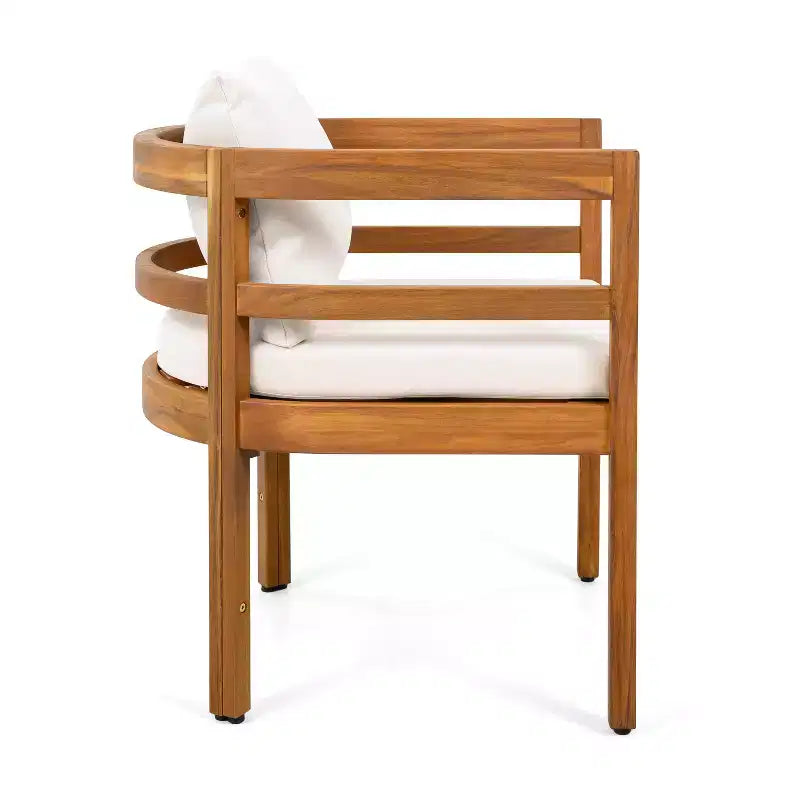 Christopher Knight Home Bennett Patio set da 7 pezzi rustico in legno di acacia, tavolo da pranzo allungabile e sedie con cuscini