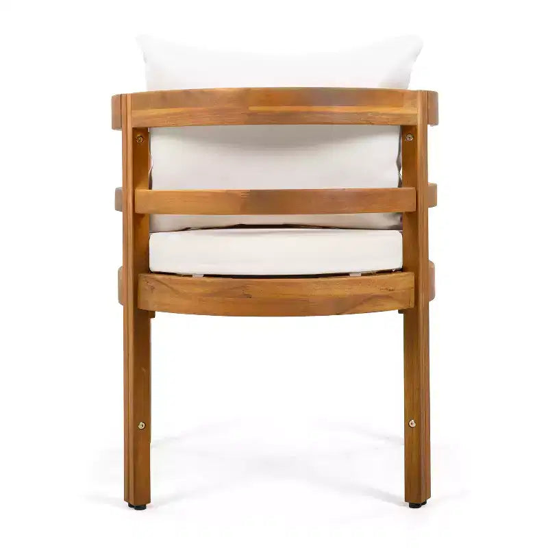 Christopher Knight Home Bennett Patio set da 7 pezzi rustico in legno di acacia, tavolo da pranzo allungabile e sedie con cuscini