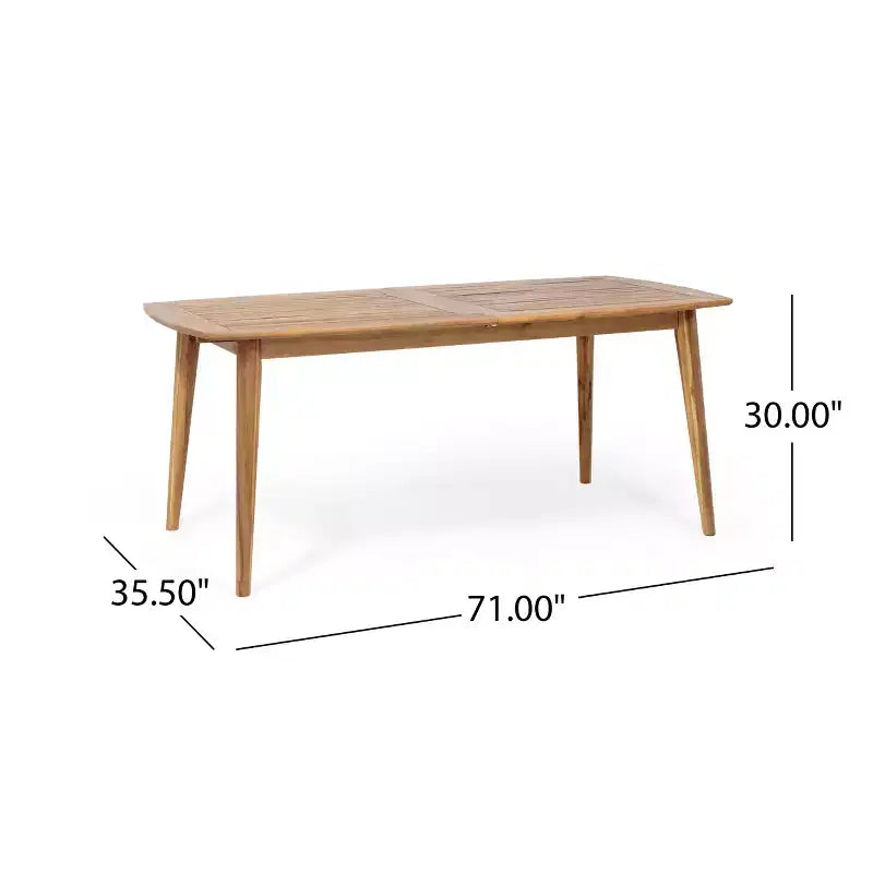 Christopher Knight Home Bennett Patio set da 7 pezzi rustico in legno di acacia, tavolo da pranzo allungabile e sedie con cuscini