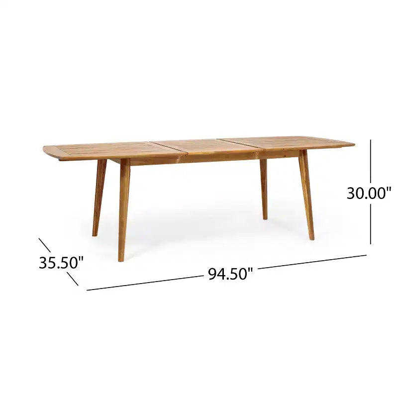 Christopher Knight Home Bennett Patio set da 7 pezzi rustico in legno di acacia, tavolo da pranzo allungabile e sedie con cuscini