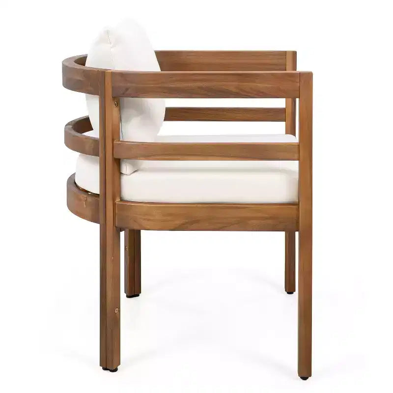 Christopher Knight Home Bennett Patio set da 7 pezzi rustico in legno di acacia, tavolo da pranzo allungabile e sedie con cuscini