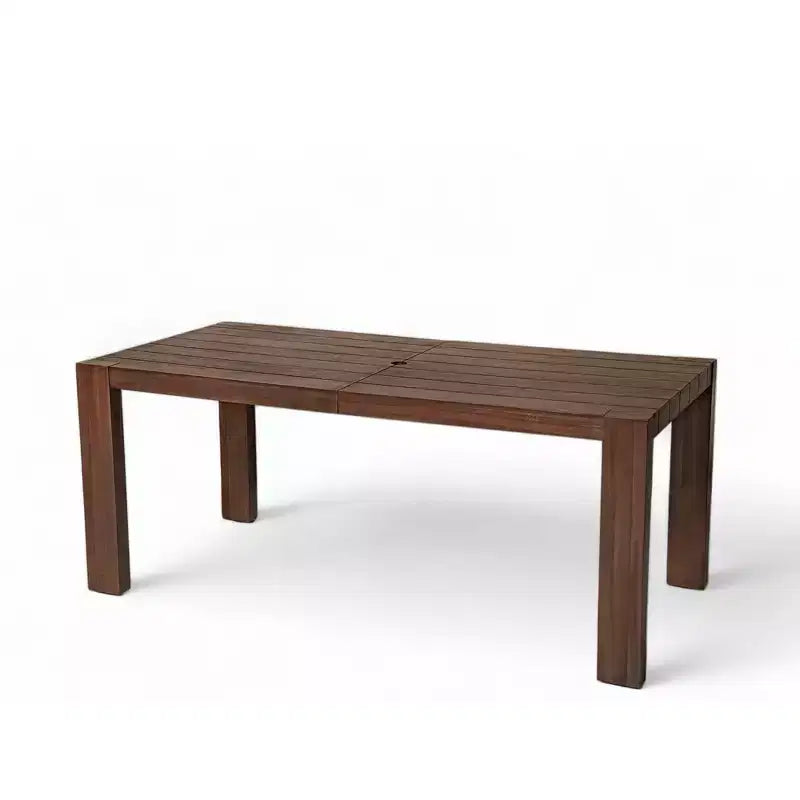 Set da pranzo Whisen per 6 persone, set di mobili da esterno con foro per ombrellone, tavolo, sedie e panca