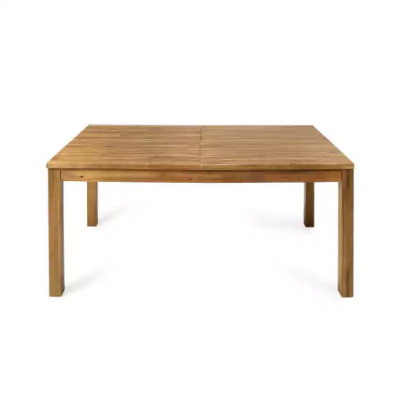 Set da Tavolo da Pranzo Estensibile da Esterno in Legno a 7 Pezzi, 6 Sedie a Rete con Telaio in Legno, Set di Mobili da Patio Moderni per il Giardino-Panipeachy