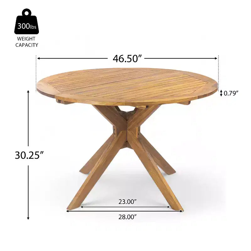 Christopher Knight Home Evren Set da 5 Pezzi Tavolo da Pranzo con Doghe in Legno di Acacia e Sedie da Pranzo Moderne in Alluminio per Esterni