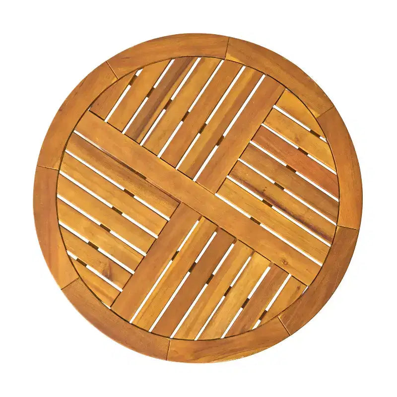 Christopher Knight Home Rohan, set da pranzo da 3 pezzi per patio, moderno, in acacia, con sedie in vimini naturale e tavolo da bistrò