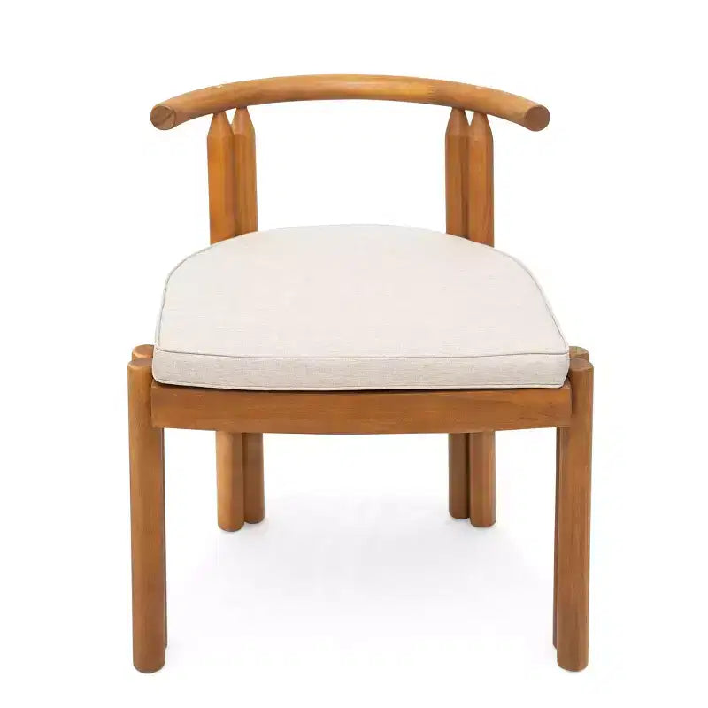 Christopher Knight Home Torin Set da pranzo da esterno 5 pezzi in legno di acacia rustico con cuscini e tavolo a doghe