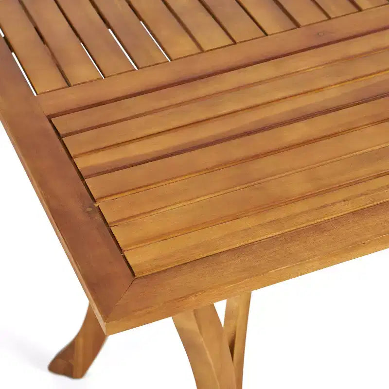 Christopher Knight Home Lorenzo Set da pranzo moderno a 7 pezzi in legno di acacia con design a doghe e gambe curve