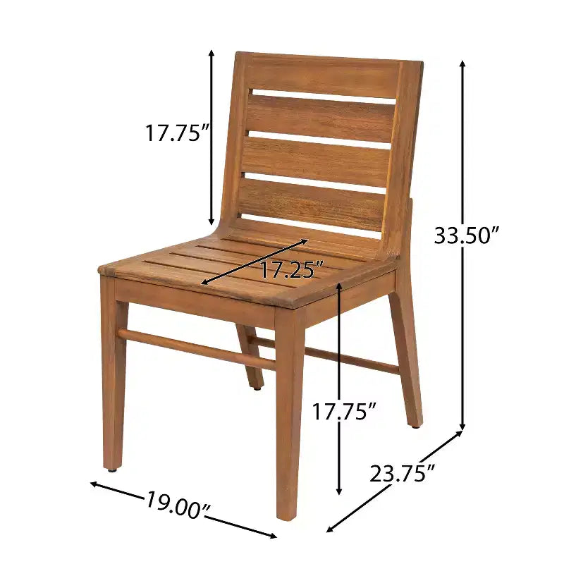 Christopher Knight Home Lorenzo Set da Pranzo Moderno da 7 Pezzi in Legno di Acacia con Design a Doghe