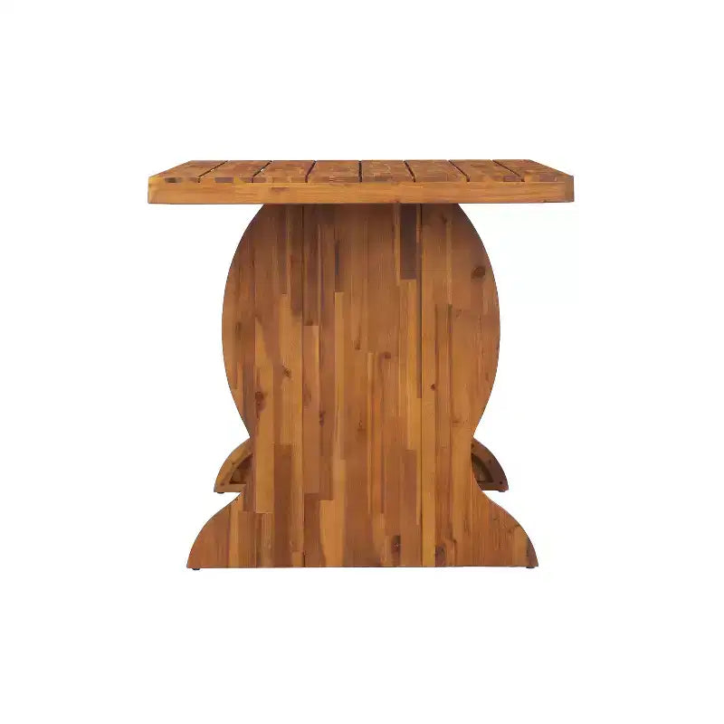 Christopher Knight Home Antonella, set da pranzo in 7 pezzi, in legno di acacia con design a doghe e in vimini