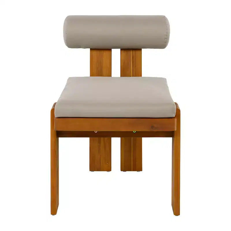 Christopher Knight Home Javier, set da pranzo moderno da 5 pezzi per patio con struttura in acacia, sedute imbottite, schienale rotondo e tavolo a doghe