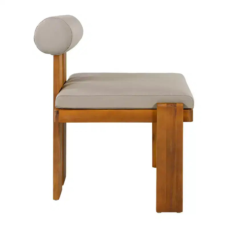 Christopher Knight Home Javier, set da pranzo moderno da 5 pezzi per patio con struttura in acacia, sedute imbottite, schienale rotondo e tavolo a doghe