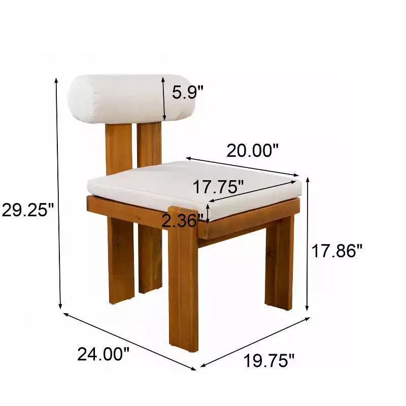 Christopher Knight Home Javier, set da pranzo moderno da 5 pezzi per patio con struttura in acacia, sedute imbottite, schienale rotondo e tavolo a doghe