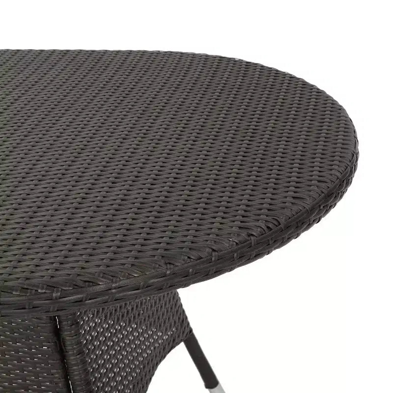 Christopher Knight Home Freya Set da Pranzo da Esterno Moderno di 7 Pezzi in Metallo con Tavolo Ovale e Design in Rattan PE