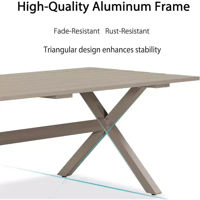 Set da pranzo per esterni PURPLE LEAF con tavolo da pranzo in alluminio e sedie in vimini di rattan