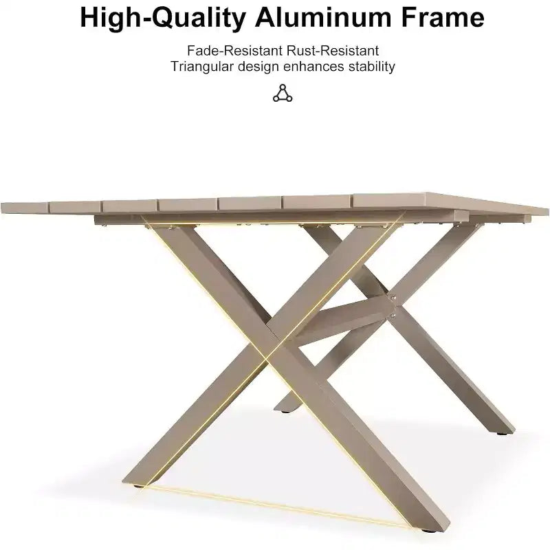 Set da pranzo per esterni PURPLE LEAF con tavolo da pranzo in alluminio e sedie in vimini di rattan