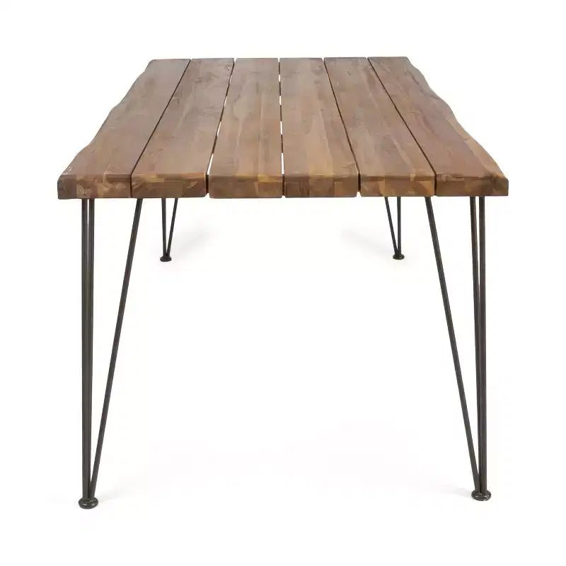 Christopher Knight Home Liz Set da pranzo Transizionale da Esterno a 7 Pezzi in Legno di Acacia con Tavolo a Doghe e Sedie in Rattan Imbottite
