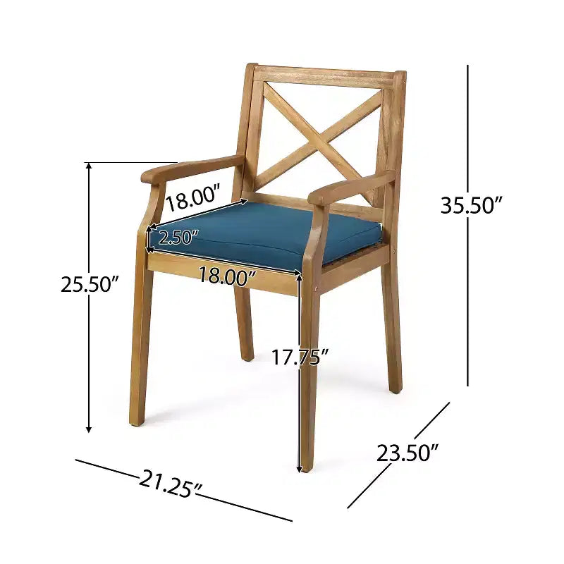 Christopher Knight Home Fiora - Set da pranzo da 7 pezzi in legno di acacia, per esterni, con tavolo allungabile