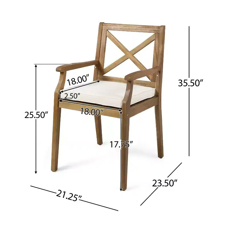 Christopher Knight Home Fiora - Set da pranzo da 7 pezzi in legno di acacia, per esterni, con tavolo allungabile