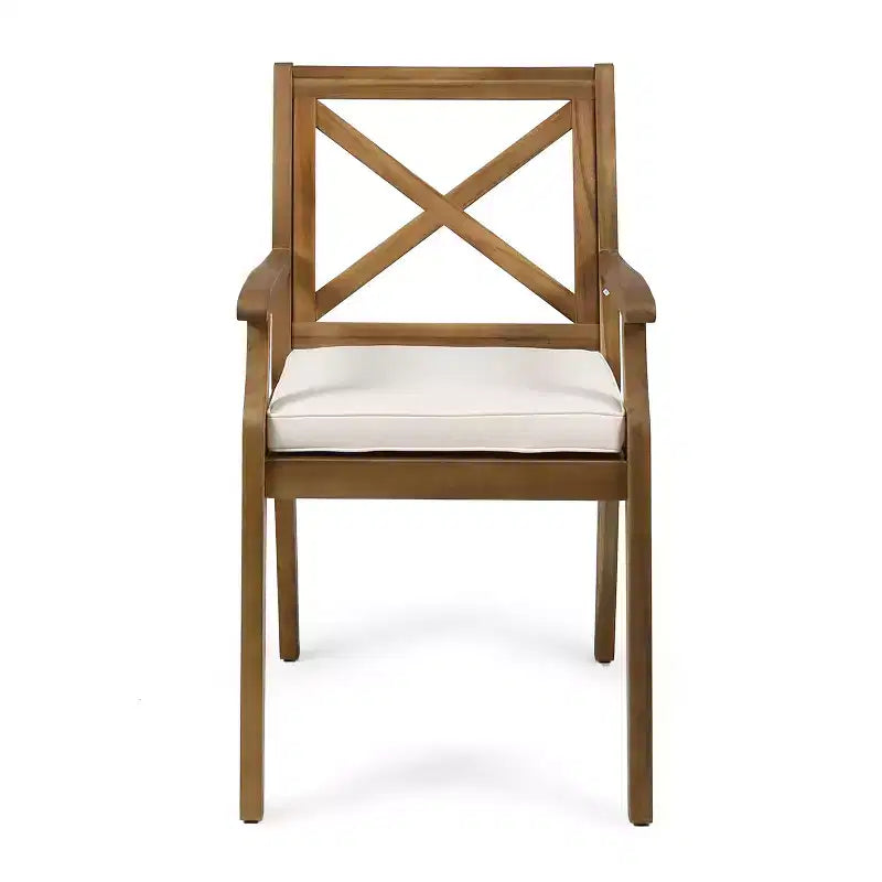 Christopher Knight Home Fiora - Set da pranzo da 7 pezzi in legno di acacia, per esterni, con tavolo allungabile