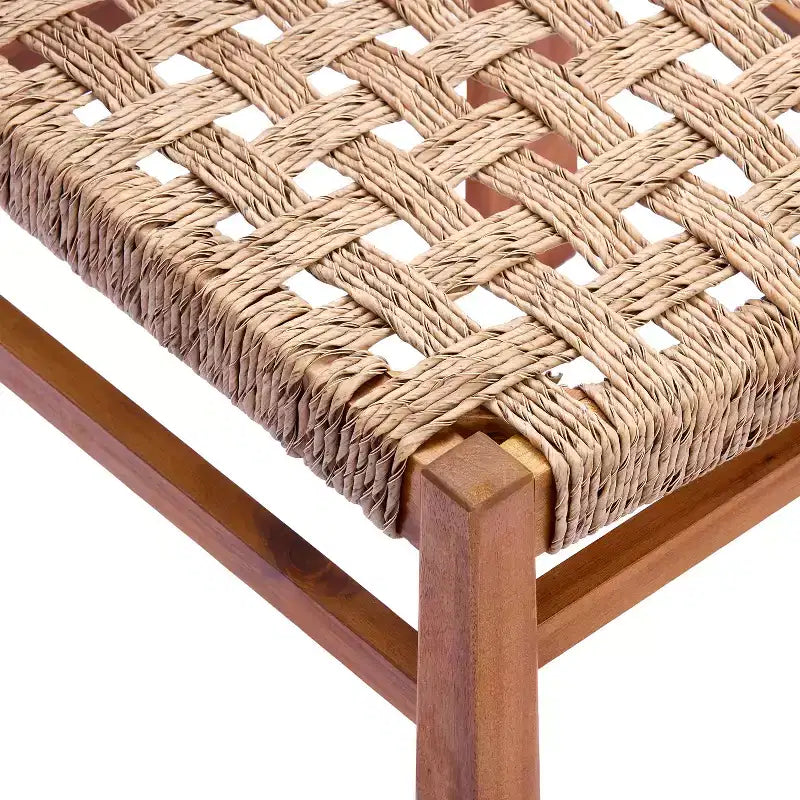 Christopher Knight Home Yasmin, set da pranzo da giardino moderno a 6 pezzi in acacia con design in vimini e a doghe