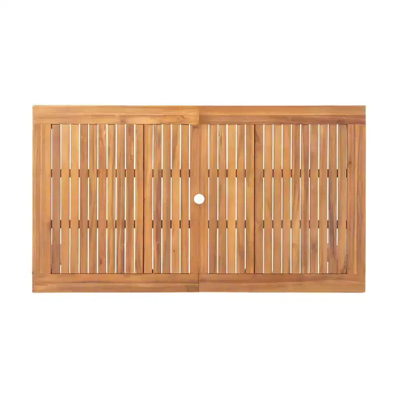 Christopher Knight Home Wriby Set da Pranzo Moderno da Esterno a 7 Pezzi in Acacia con Tavolo Espandibile a Doghe e Design in Vimini