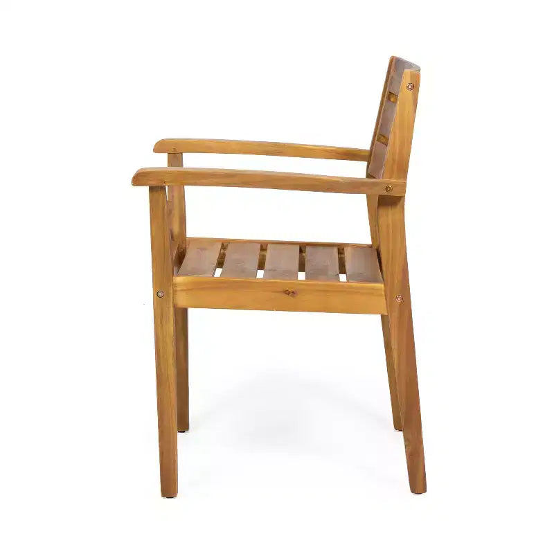 Christopher Knight Home Huodi Set da pranzo moderno a 7 pezzi in acacia con design a doghe per patio