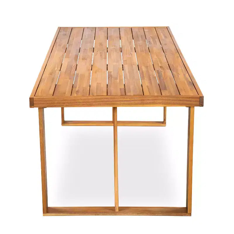 Christopher Knight Home Huodi Set da pranzo moderno a 7 pezzi in acacia con design a doghe per patio
