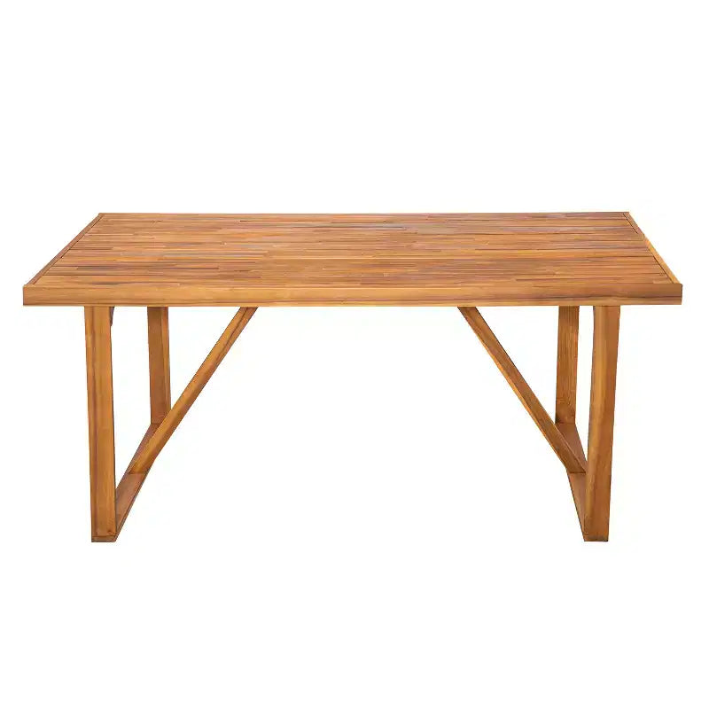 Christopher Knight Home Gruneo Set da pranzo moderno da 7 pezzi da esterni in acacia con cuscini e design a doghe